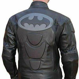 Men's leather jacket black and camouflage
